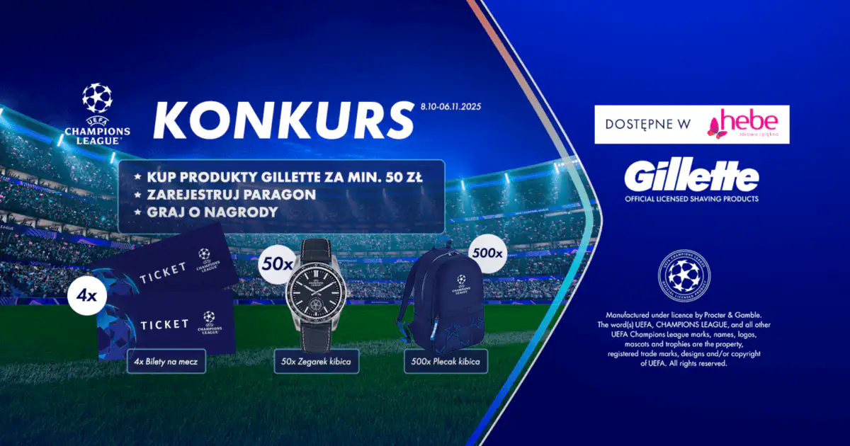 Wygraj bilety na Ligę Mistrzów w loterii Gillette