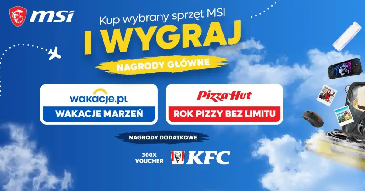 Konkurs MSI "Tryb wakacje" - laptop i vouchery do wygrania, ale musisz się pospieszyć