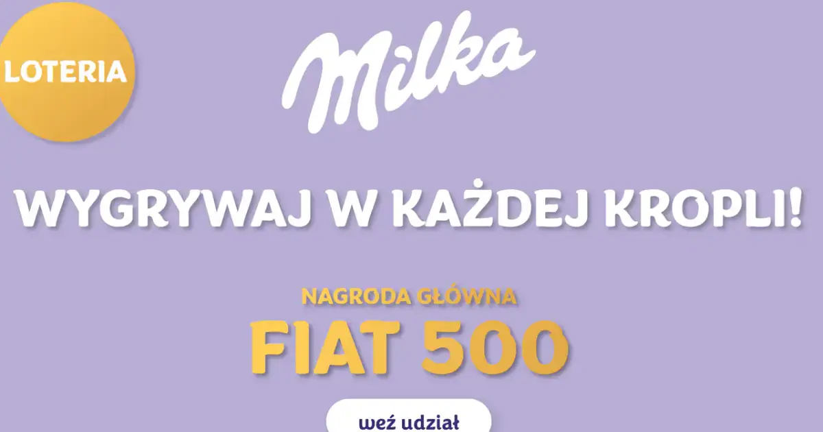 loteria Milka Chocolate Milk: samochód Fiat 500 i rowery do wygrania