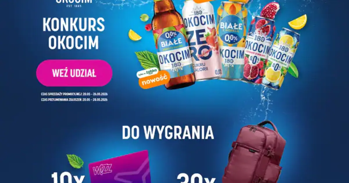 Konkurs Okocim x Żabka: vouchery Wizzair i plecaki do wygrania