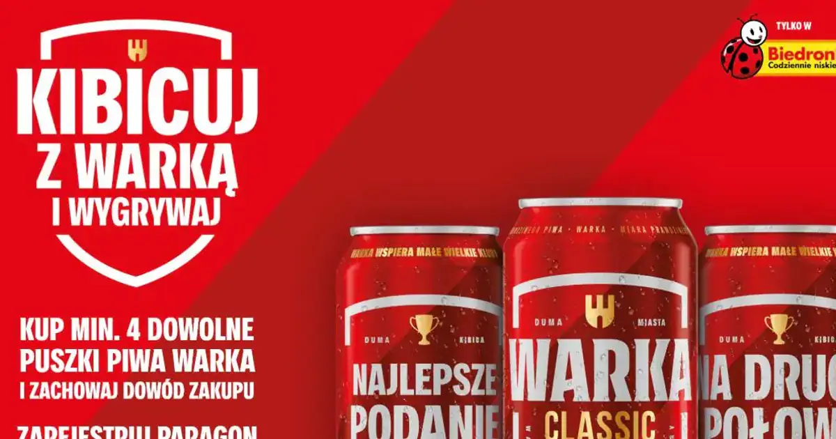 Konkurs Warka x Biedronka: vouchery i pieniądze na kibicowanie do 19 lipca