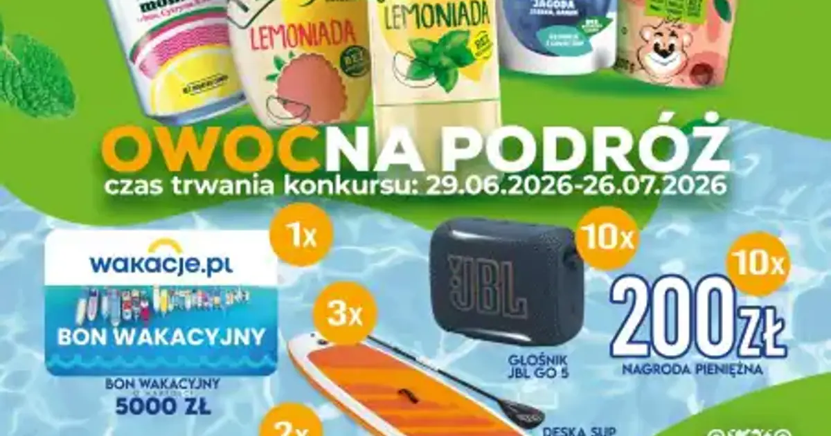 Konkurs Tymbark i Kubuś z bonem wakacyjnym na 5000 zł do wygrania