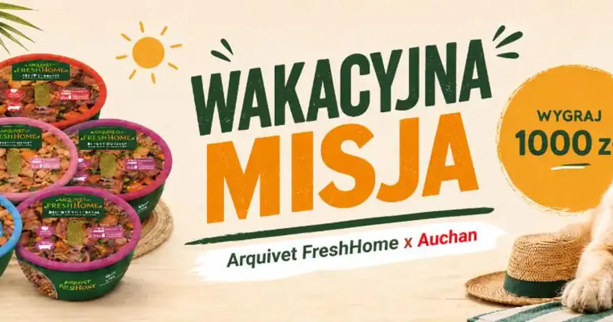 Konkurs Arquivet x Auchan: wygraj zestaw wakacyjny dla psa warte 1000 zł