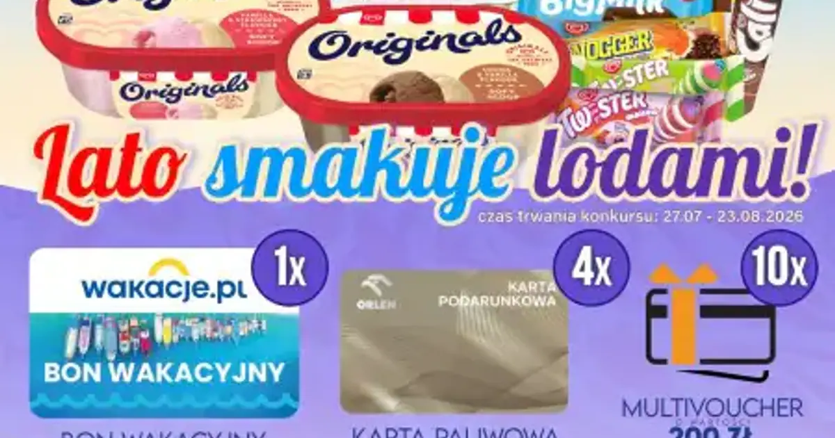 Konkurs Algida x Kupiec: wygraj bon wakacyjny warte 5000 zł
