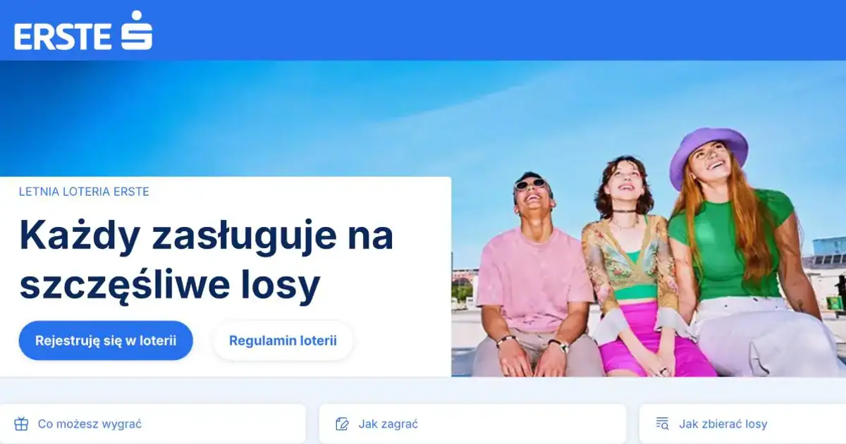 Wygraj do 20 000 zł w letniej loterii Erste Bank. Losowania co tydzień