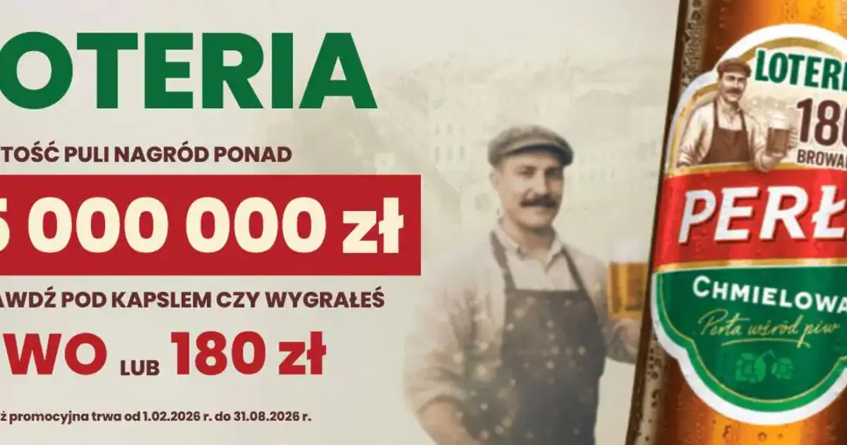 Wygraj 180 zł lub piwo Perła. Loteria trwa do 31 sierpnia