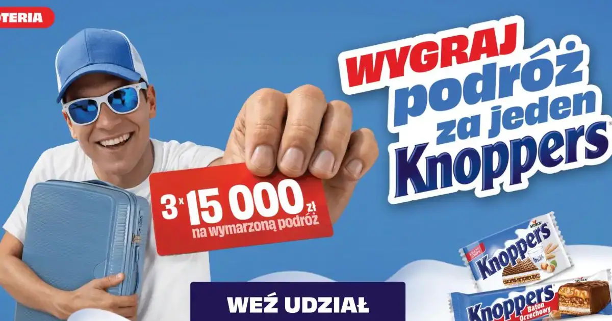 Wygraj 15 000 zł i walizkę w akcji Knoppers do 27 sierpnia