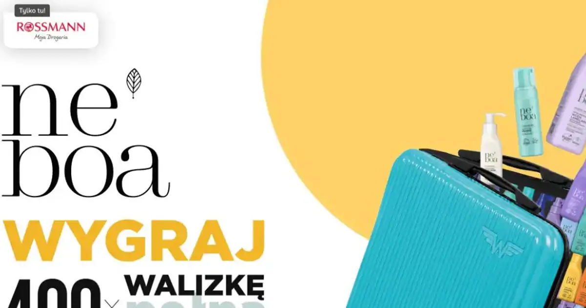 Wygraj walizkę z kosmetykami Neboa. Konkurs w Rossmannie trwa do 26 sierpnia