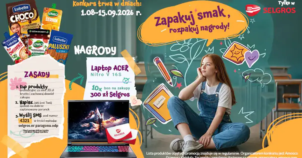Wygraj laptop Acer Nitro V 16S w konkursie Selgros do 15 września