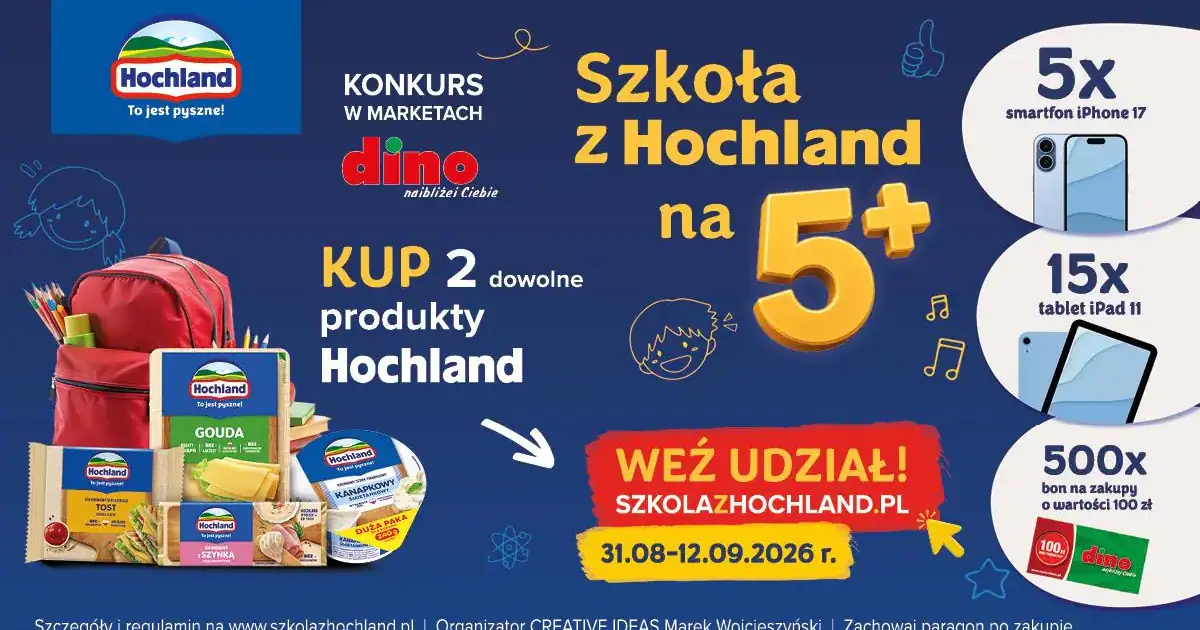 Wygraj iPhone’a, iPada lub bon Dino w akcji Hochland