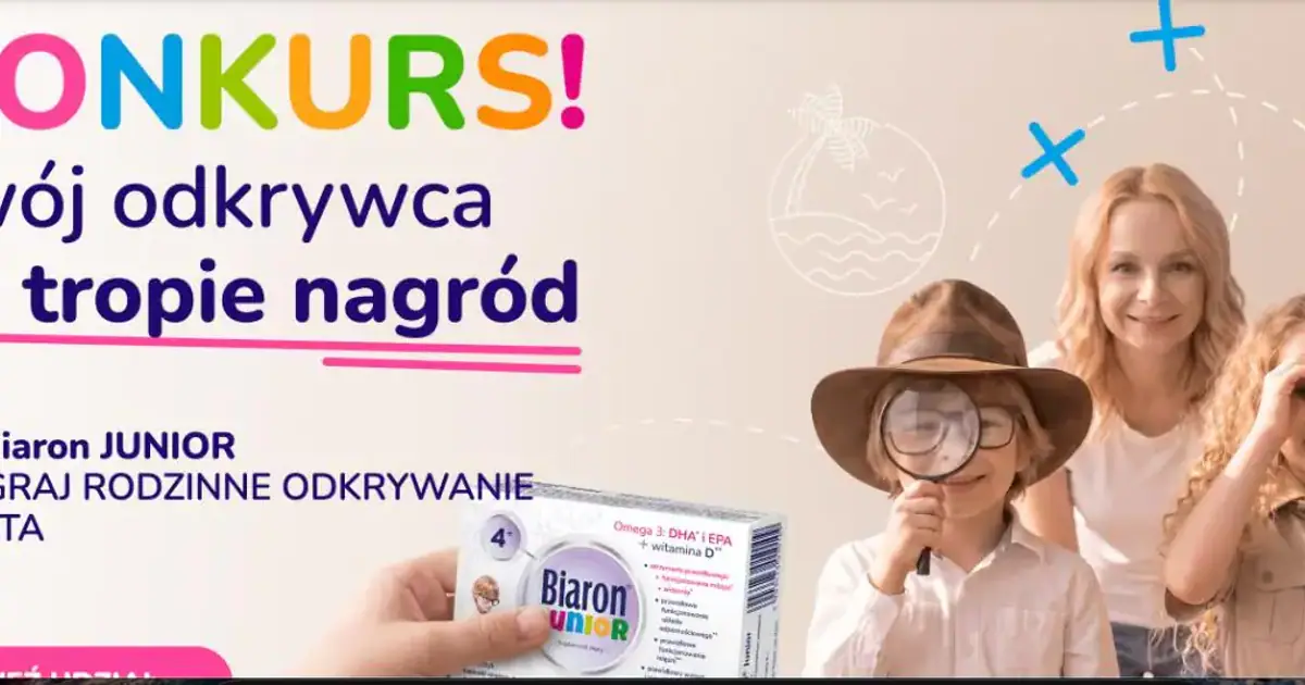 Wygraj voucher na wakacje w konkursie Biaron JUNIOR 4+