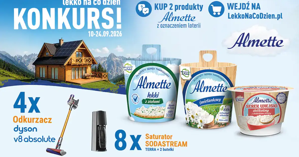 Wygraj odkurzacz Dyson lub zestaw SodaStream w konkursie Almette