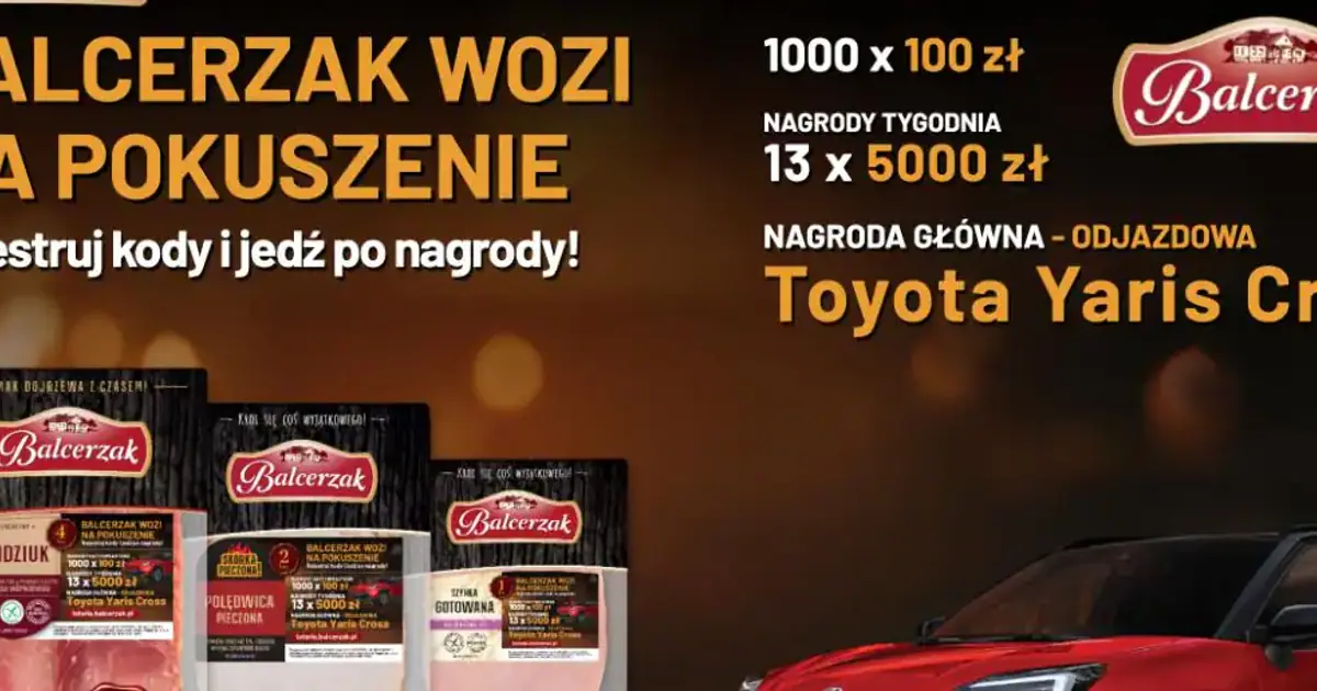 Wygraj Toyotę i nagrody pieniężne w loterii Balcerzak