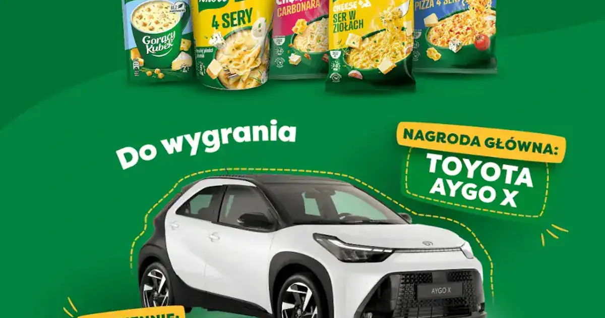 Wygraj Toyotę Aygo X i 100 zł w loterii Knorr do 31 października