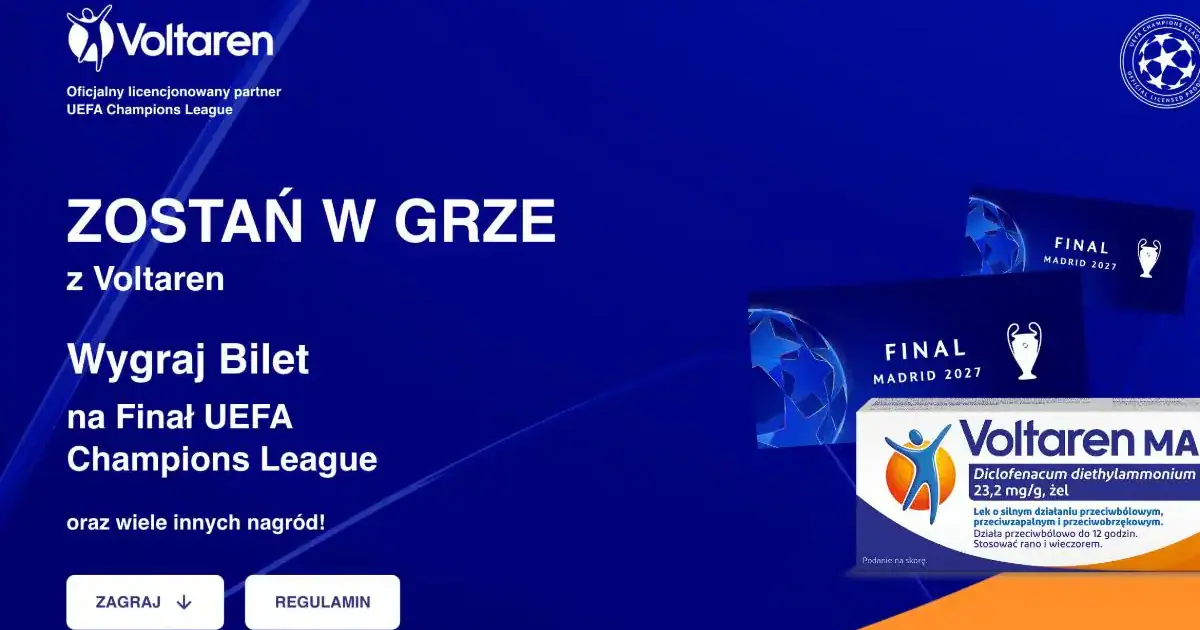 Wygraj bilet na finał Ligi Mistrzów z marką Voltaren