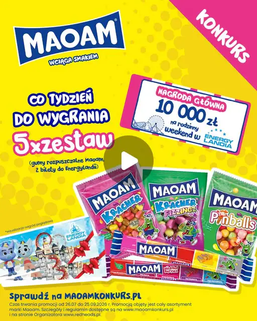 Konkurs MAOAM "10 000 zł na rodzinny weekend w Energylandii"