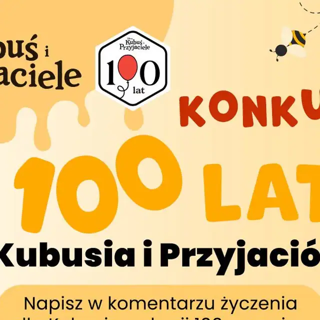 Konkurs Kubuś x Wydawnictwo Amet "Życzenia na 100-lecie Kubusia i zestaw LEGO" — tło