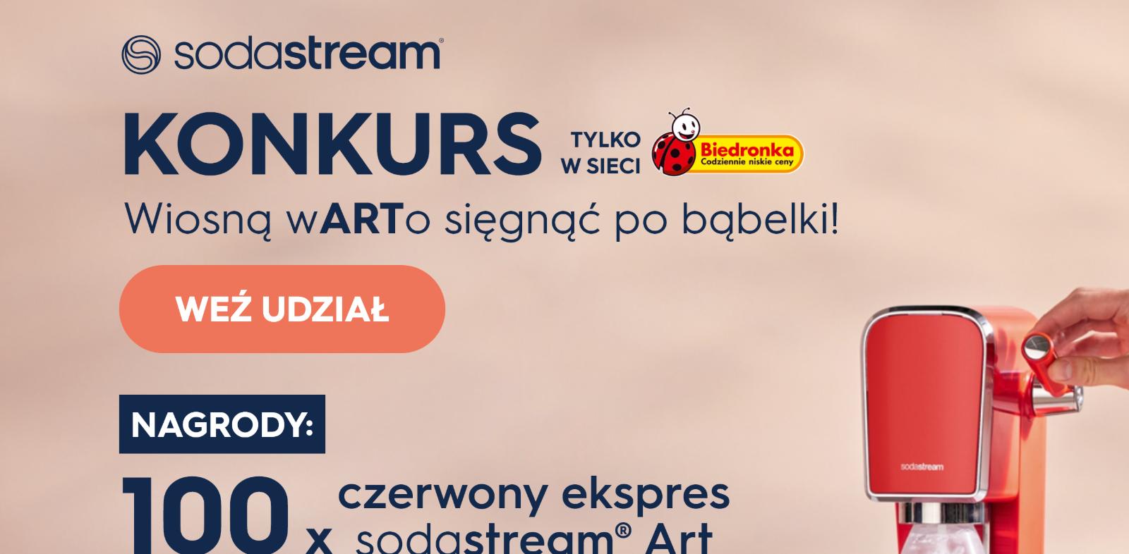 Konkurs SodaStream „Wiosną wARTo sięgnąć po bąbelki!”