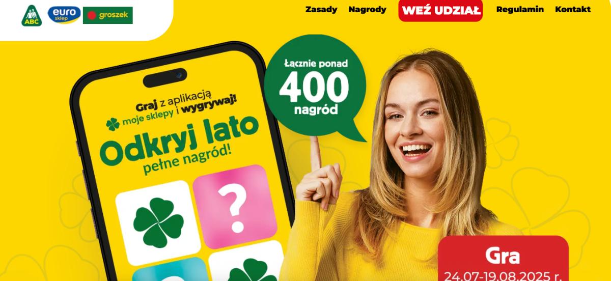 Gra Promocyjna w sklepach Groszek, Euro Sklep, ABC „Odkryj lato pełne nagród!”