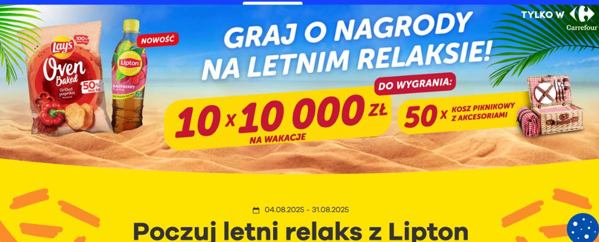 Konkurs Carrefour x Lipton, Lays „Letni relaks z Lipton Ice Tea i Lay’s Oven Baked”