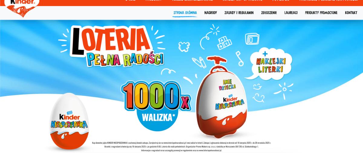 Konkurs Kinder Niespodzianka "Loteria pełna radości"