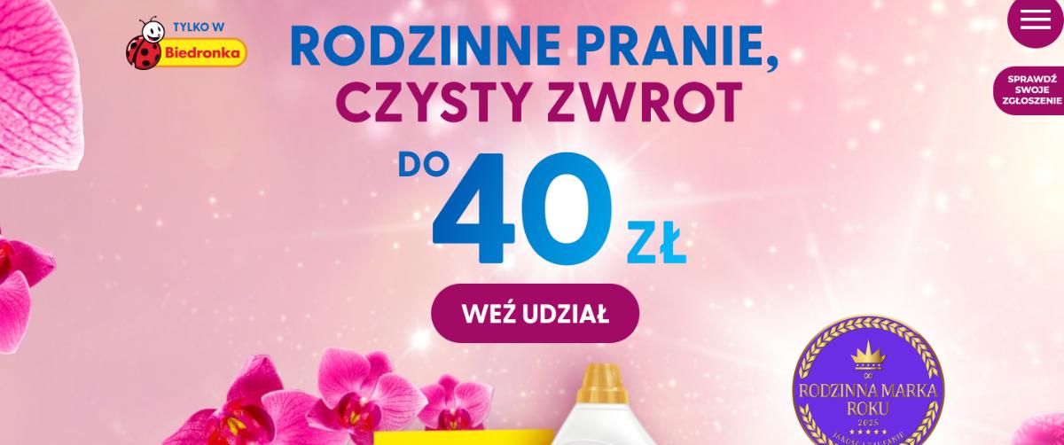 Promocja Biedronka x  "E"  Rodzinne oszczędzanie, zwrot za pranie