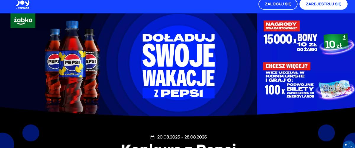 Konkurs Żabka x Pepsi „Promocja Doładuj swoje wakacje z Pepsi”,