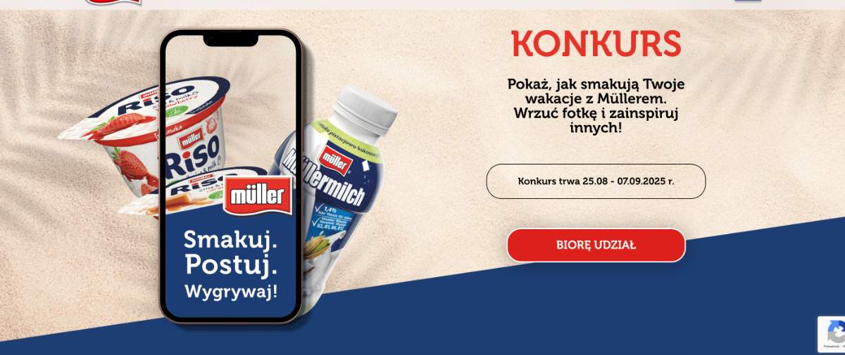 Konkurs Lidl x Muller ”SMAKUJ. POSTUJ. WYGRYWAJ!”