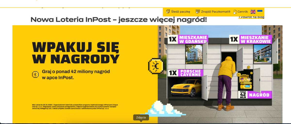 Loteria InPost „InBoxy pełne nagród - otwórz i graj!”