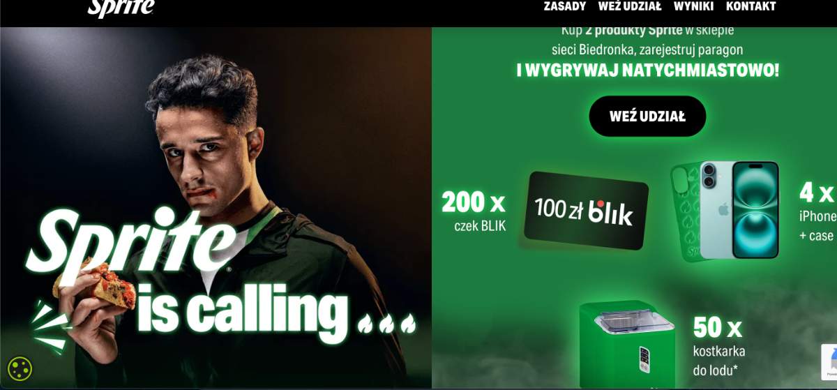 Loteria Biedronka x Sprite „Sprite is calling”