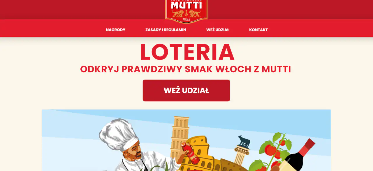 Loteria "Odkryj prawdziwy smak Włoch z Mutti"