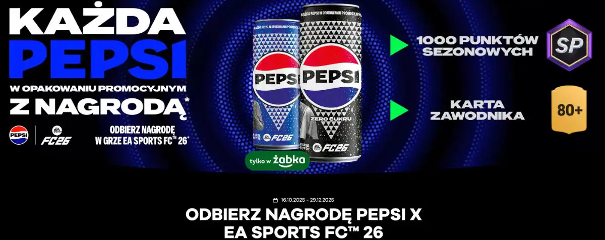 Promocja Pepsi x Żabka "ODBIERZ NAGRODĘ PEPSI X EA SPORTS FC 26"