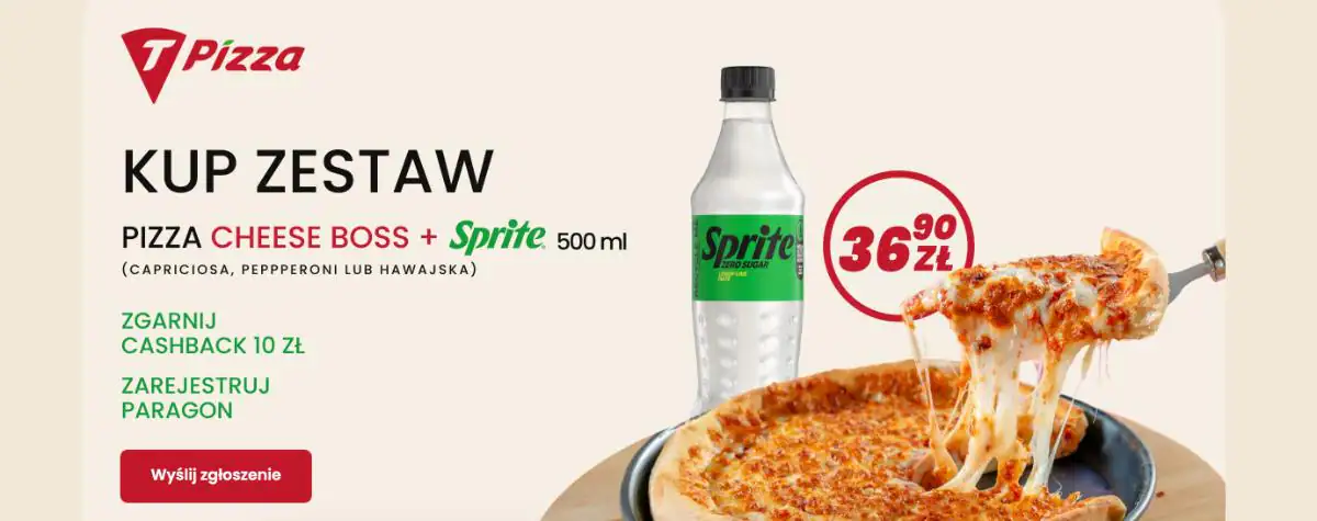Promocja TPizza „SPRITE - CASH IS BACK!”
