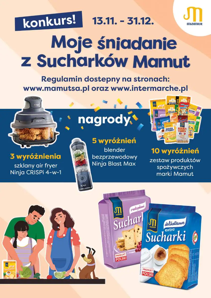 Konkurs Mamut x Intermarche „MOJE ŚNIADANIE Z SUCHARKÓW MAMUT”