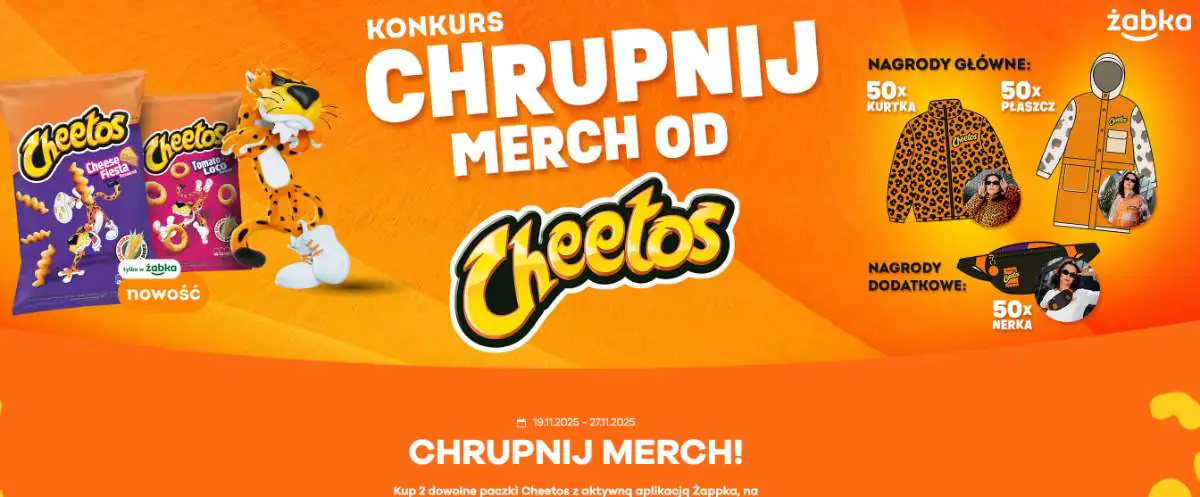 Konkurs Cheetos x Żabka „Chrupnij merch od Cheetos”