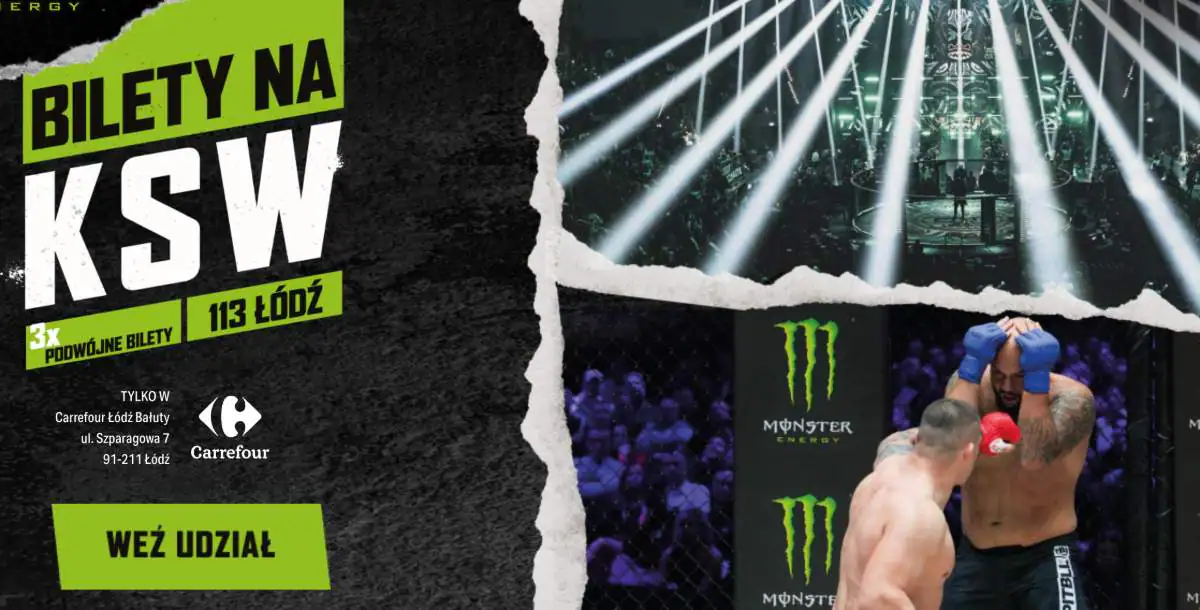 Konkurs Monster x KSW & Carrefour Łódź „EMOCJE KSW Z MONSTER”