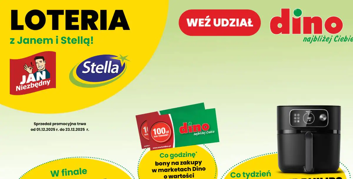 Loteria Jan Niezbędny oraz Stella x Dino „Loteria z Janem i Stellą w Dino!”
