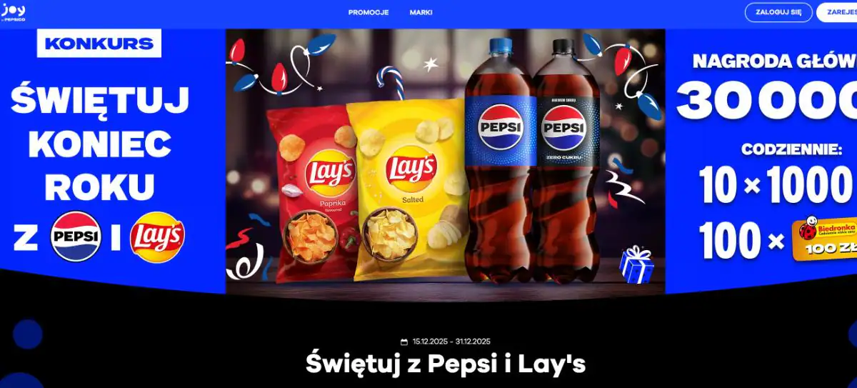 Konkurs Pepsi x Biedronka „Świętuj koniec roku z Pepsi i Lay’s”
