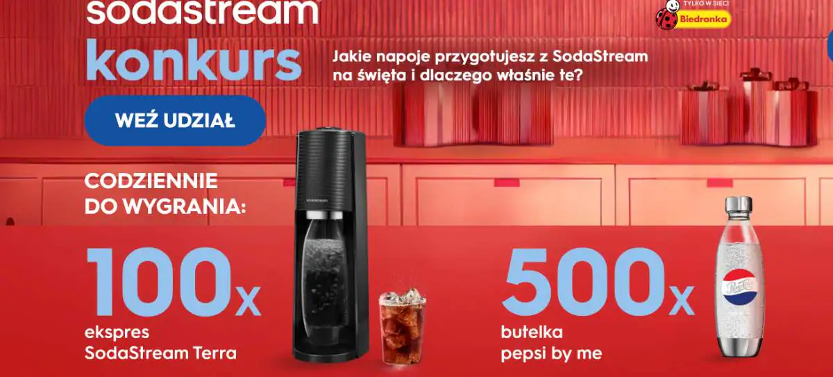 Konkurs SodaStream x Biedronka „Bąbelkowy konkurs”
