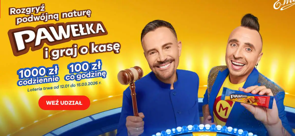 Loteria Wedel (Pawełek) "Rozgryź podwójną naturę Pawełka i graj o kasę"
