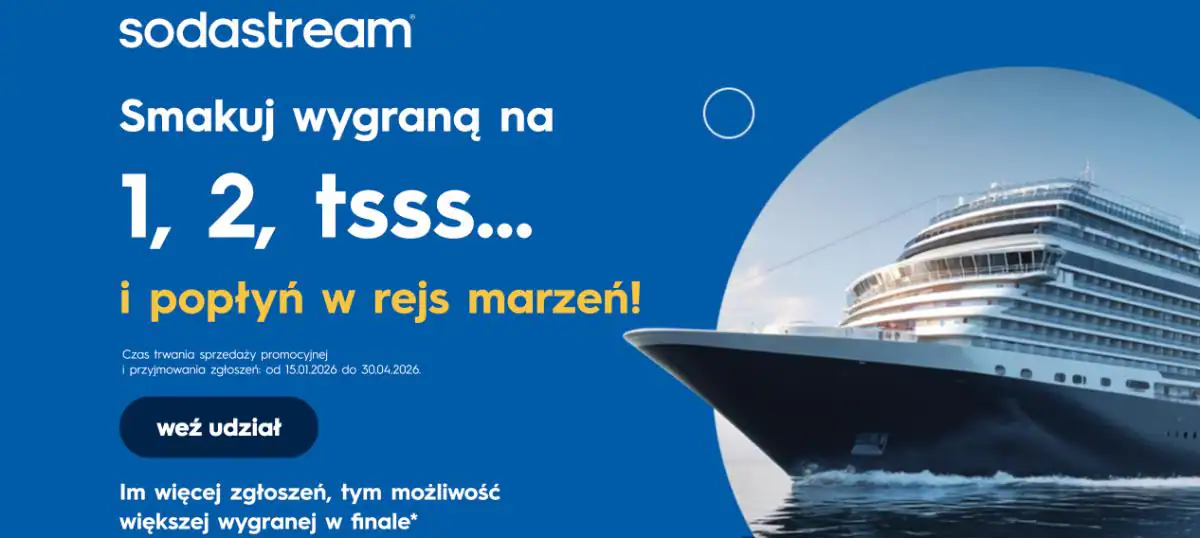 Loteria SodaStream „Smakuj wygraną na 1, 2 tsss..."