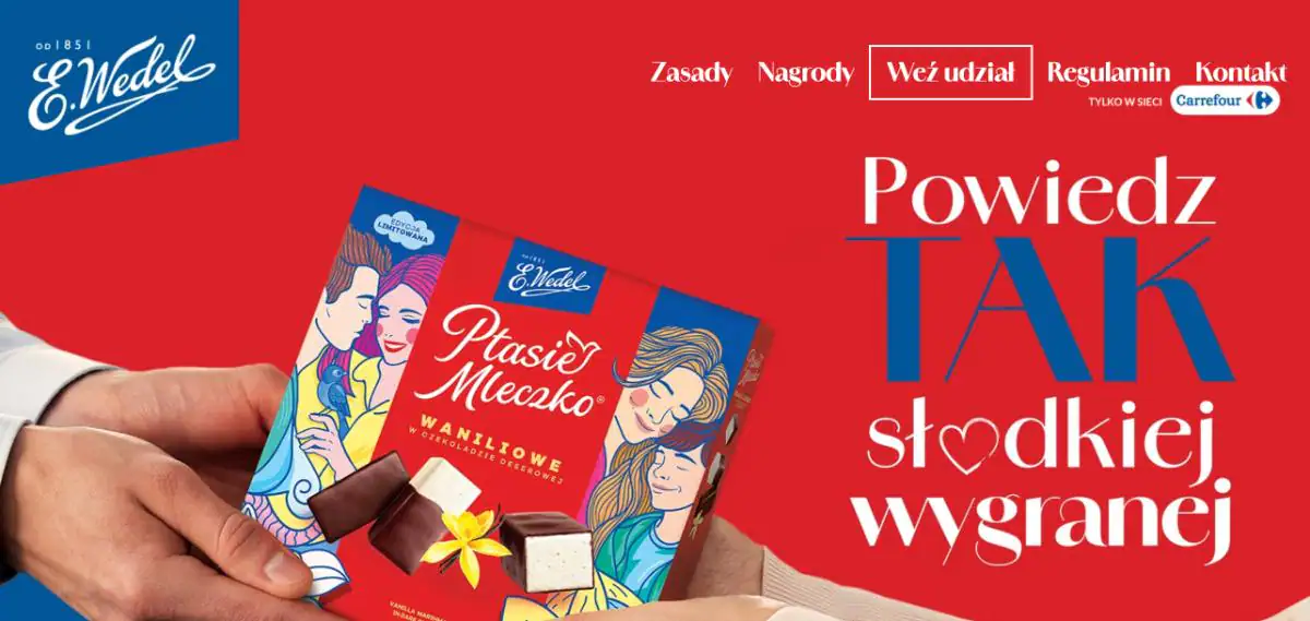 Konkurs Wedel x Carrefour "Powiedz tak słodkiej wygranej"