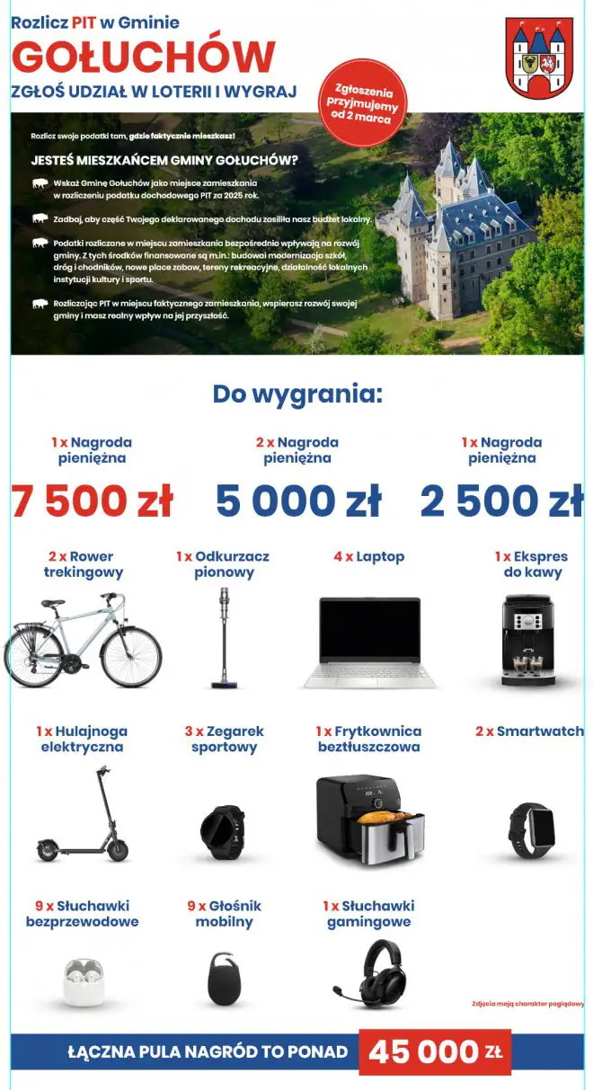 Loteria Gminy Głuchów "Rozlicz PIT w Gołuchowie"