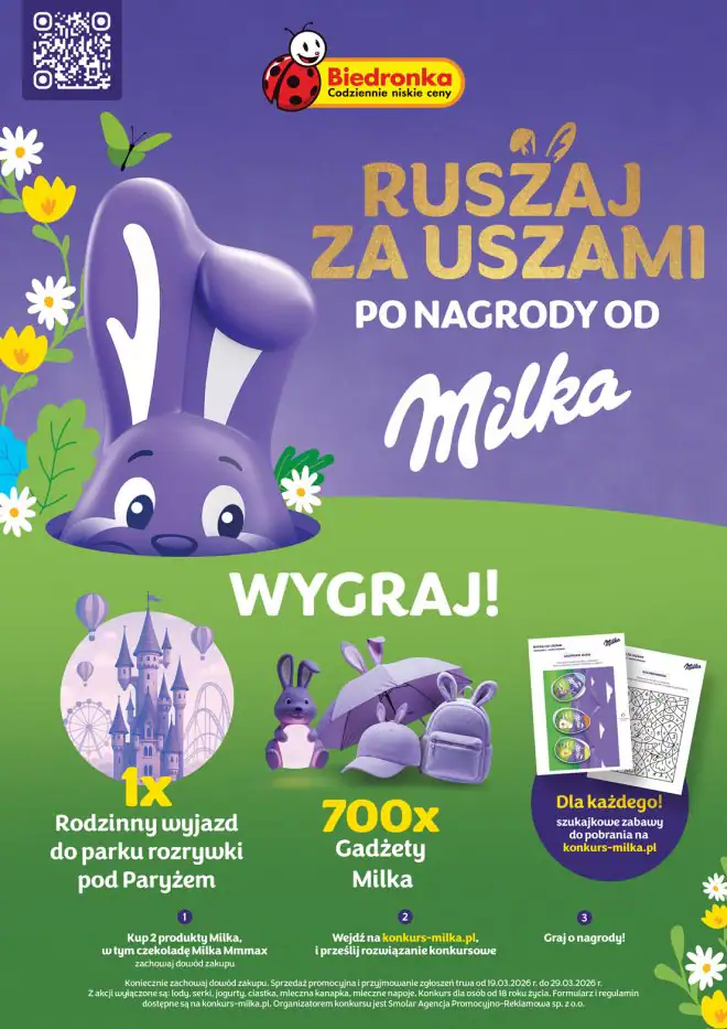 Loteria Milka x Biedronka "Milka - ruszaj za uszami!"