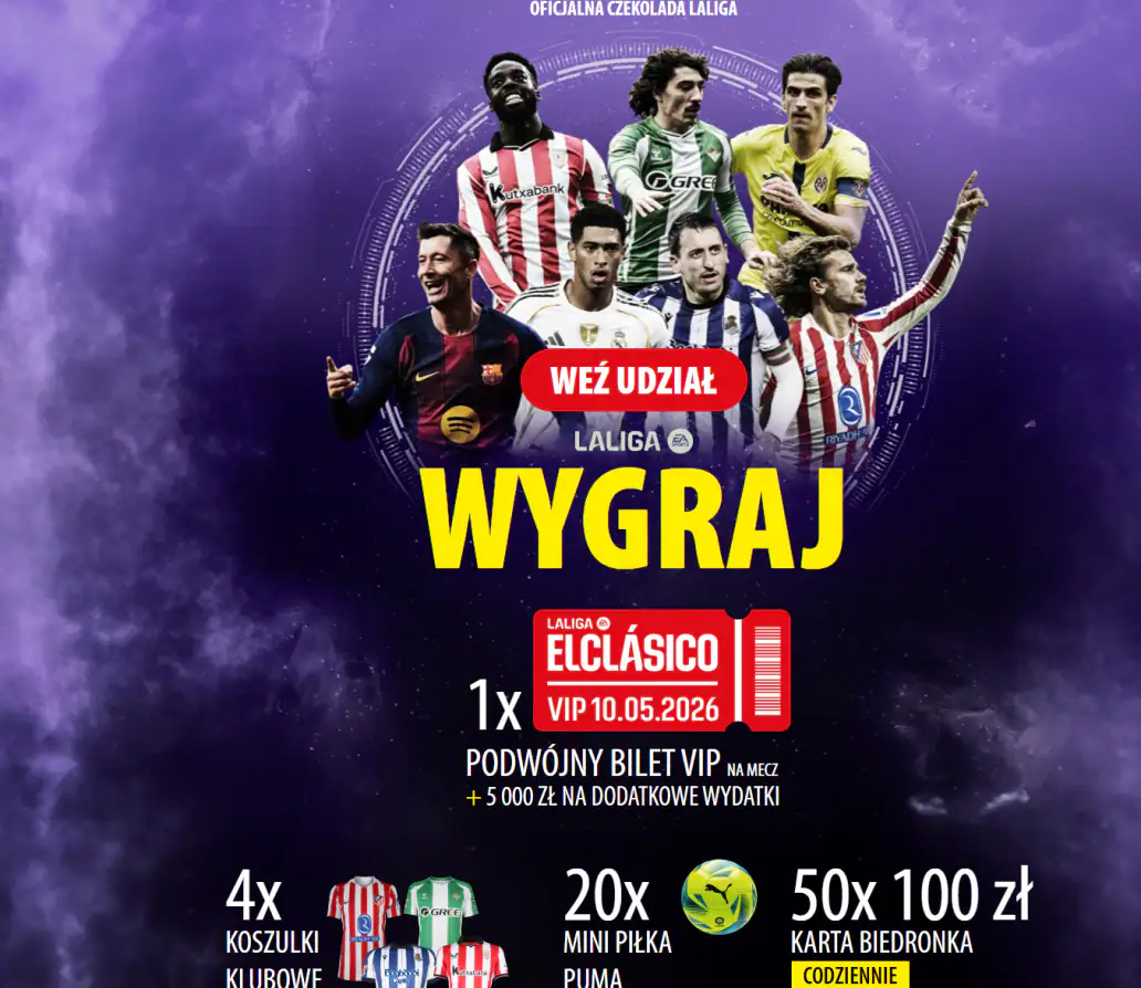 Konkurs Milka x Biedronka "Milka i El Clasico - Wygraj bilety na mecz"