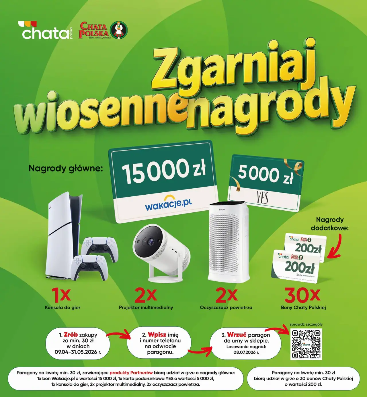 Loteria Chata Polska "Kupujesz - wygrywasz!  Wiosenna loteria z nagrodami"