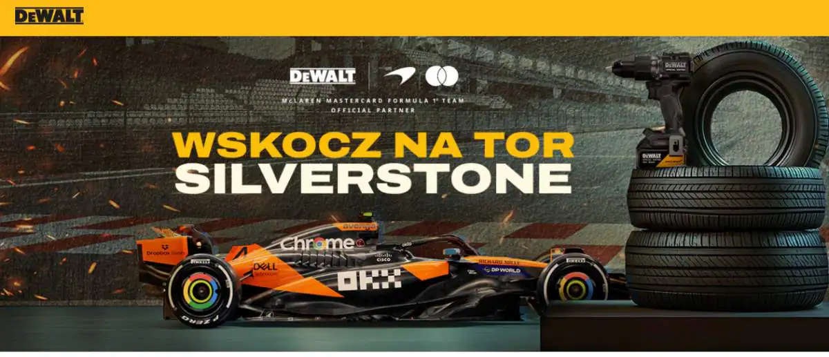 Loteria DEWALT "Wskocz na tor Silverstone z DEWALT"