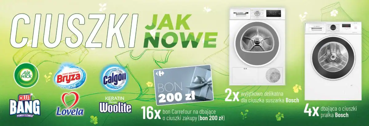 Konkurs ovela, Cillit Bang, Air Wick, Woolite, Bryza oraz  Calgon x  Carrefour "Ciuszki jak nowe!"