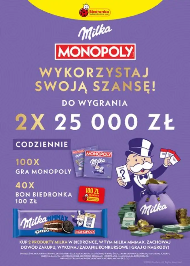 Konkurs Milka x  Biedronce "Wykorzystaj swoją szansę w Biedronce"