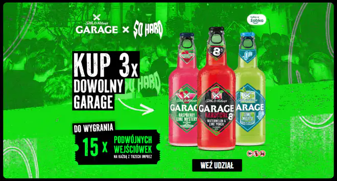 Konkurs Garage - "z Żabka "So Hard - Kup piwa i wygraj nagrody"